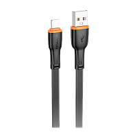 Кабель Borofone BX118 USB (m)-Lightning (m) 1м 2.4A TPE черный (1/360)