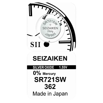 Батарейка SEIZAIKEN 362 (SR721SW)  Silver Oxide 1.55V (1/10/100/1000)