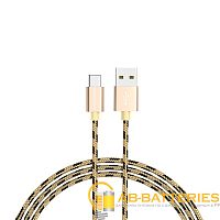 Кабель Borofone BX24 USB (m)-Type-C (m) 1м 2.4A нейлон золотой (1/648)