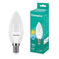 Лампа светодиодная Camelion C35 E14 15W 4000К 220V свеча 37мм матовая белый (1/10/100)