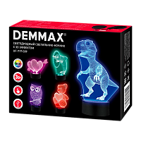 Ночник Demmax UF-717 Сердце 3W 220V на основании RGB (1/40) 
