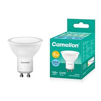 Лампа светодиодная Camelion GU10 12W 4000К 220V софит 50мм матовая белый (1/5/100)
