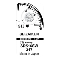 Батарейка SEIZAIKEN 317 (SR516SW)  Silver Oxide 1.55V (1/10/100/1000)