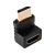 Переходник GoPower HDMI (m)-HDMI (f) угловой 4K 60Hz черный в пакете (1/500)
