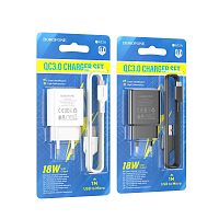 Сетевое З/У Borofone BA72A 1USB 18W QC3.0 с кабелем microUSB черный (1/60/240) 