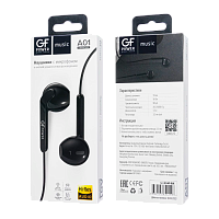Наушники вставные GFPower A01 с микр. черный 
