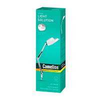 Светильник настольный Camelion KD-350 60W 230V E27 струбцина ув. линза белый (1/12)