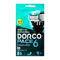 Бритва одноразовая DORCO "PACE6" 6 лезвий 3+1шт. (1/12)
