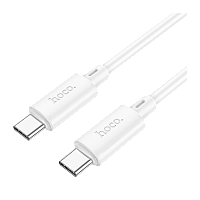 Кабель HOCO X88 Type-C (m)-Type-C (m) 1м 60W ПВХ белый (1/420)