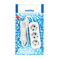 Удлинитель Smartbuy 3р.С/З 16A 2.0м ПВС 3x1мм² белый (1/40)