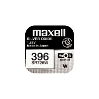 Батарейка Maxell 396 (SR726W) BL1 Silver Oxide 1.55V 0%Hg (1/10/100)