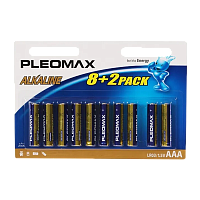 Батарейка Pleomax LR03 AAA BL8+2 Alkaline 1.5V (10/100/600/36000)