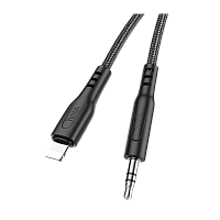 Кабель AUX HOCO UPA18 Jack 3.5mm (m)-Lightning (m) 1м TPE черный (1/31/310)