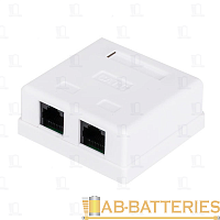 Розетка Atcom 2 порт накладная (UTP, RJ45, Кат.6, белая)