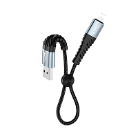 Кабель HOCO X38 USB (m)-microUSB (m) 0.25м 2.4A нейлон черный (1/31/310)