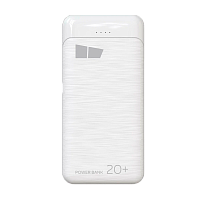 Внешний аккумулятор MORE CHOICE PB33-20 20000mAh 2.1A 2USB белый (1/10/50)