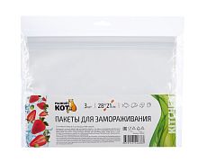 Пакет для заморозки Рыжий кот 28см x 21см ПЕВА 3шт. прозрачный (1/25/250)