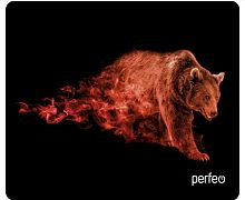Коврик для мыши Perfeo Бурый медведь Flames 320х240х3мм черный