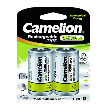 Аккумулятор бытовой Camelion R20 D BL2 Ni-Cd 4500mAh (2/12/120)