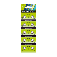 Батарейка Ergolux G13/LR1154/LR44/357A/A76 BL10 Alkaline 1.5V (10/100/2000)