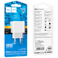 Сетевое З/У HOCO CS12A 1USB 3.0A 18W QC3.0 белый (1/28/168)