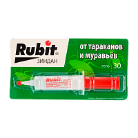 Гель от тараканов и муравьев Рубит Зиндан Люкс 30г шприц (1/40)