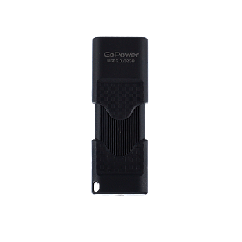 Флеш-накопитель GoPower SLIDER 32GB USB2.0 пластик черный матовый (1/50/1000)