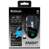 Мышь беспроводная Defender GM-885 Knight игровая USB черный (1/60)