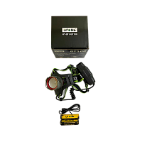 Фонарь налобный Без бренда HT-291 от аккумулятора ZOOM черный