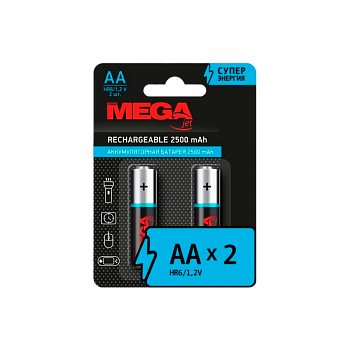 Аккумулятор предзаряженный RTU Promega HR6 AA BL2 NI-MH 2500mAh (2/24/384) 