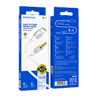 Кабель AUX Borofone BL19 Jack 3.5mm (m)-Type-C (m) 1м пластик белый (1/360)