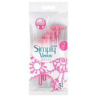 Бритва одноразовая Gillette "Simply Venus 2 Basic" 2 лезвия ENG 5шт. (1/24)