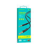 Кабель AUX Borofone BL16 Jack 3.5mm (m)-Jack 3.5mm (m) 1м ПВХ черный (1/360)