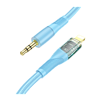 Кабель AUX HOCO UPA25 Jack 3.5mm (m)-Lightning (m) 1м нейлон синий (1/31/310)
