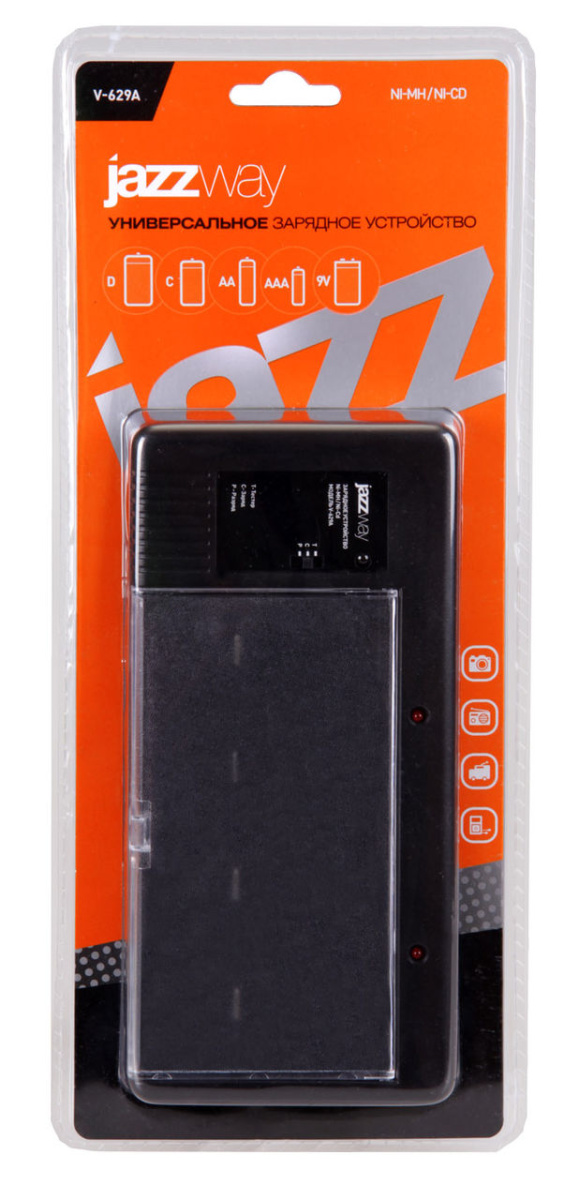 З/У для аккумуляторов JAZZway V-629A AA/AAA/Крона/C/D 6 слотов (1/24)