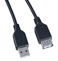 Кабель Perfeo USB2.0 (m)-USB (f) 1м черный (1/80)