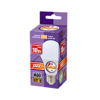 Лампа светодиодная JAZZway A60 E27 10W 3000К 230V груша матовая (1/10/100)