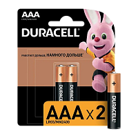 Батарейка Duracell Basic LR03 AAA BL2 Alkaline 1.5V (2/20/24)