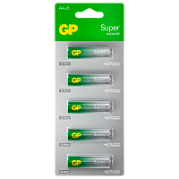 Батарейка GP Super G-Tech LR6 AA BL5 Alkaline 1.5V отрывные (5/60/600)