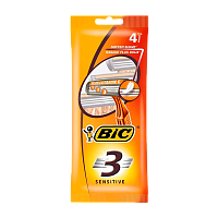 Бритва одноразовая BIC "БИК 3 Sensitive" 3 лезвия 4шт. (1/20)