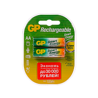 Аккумулятор бытовой GP HR6 AA BL2 NI-MH Smart Energy 1000mAh в пластиковой упаковке (2/20/200) R