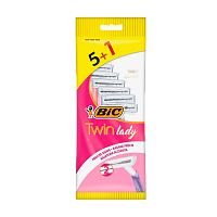 Бритва одноразовая BIC "Twin Lady" 2 лезвия 5+1шт. (1/20)