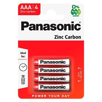 Батарейка Panasonic R03 AAA BL4 Zinc Carbon 1.5V (4/48/240) 
