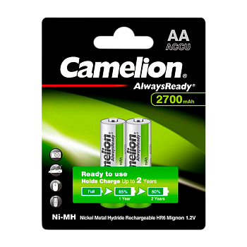 Аккумулятор предзаряженный RTU Camelion HR6 AA BL2 NI-MH Always Ready 2700mAh (2/24/384)
