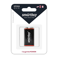 Батарейка Smartbuy Super Крона 6F22 BL1 Heavy Duty 9V (1/12/240)