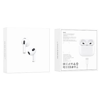Наушники вставные Borofone BW91 bluetooth 5.4 с микр. белый (1/22/132) 
