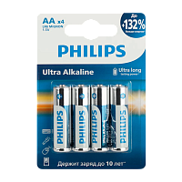 Батарейка Philips Ultra LR6 AA BL4 Alkaline 1.5V (4/48/144/18432) (дубль)
