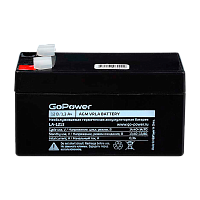 Аккумулятор свинцово-кислотный GoPower LA-1213 12V 1.3Ah T1/ F1 (1/20)