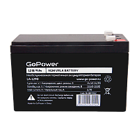 Аккумулятор свинцово-кислотный GoPower LA-1290 12V 9Ah T2/ F2 (1/5)