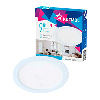 Светодиодная панель, круглая, цвет белый, КОСМОС DownL 9W, 180-265В, 4000K (KDownL9W4000K)